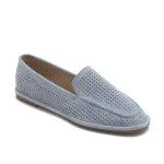 Διάτρητα loafers σε καρέ γραμμή, μπλε