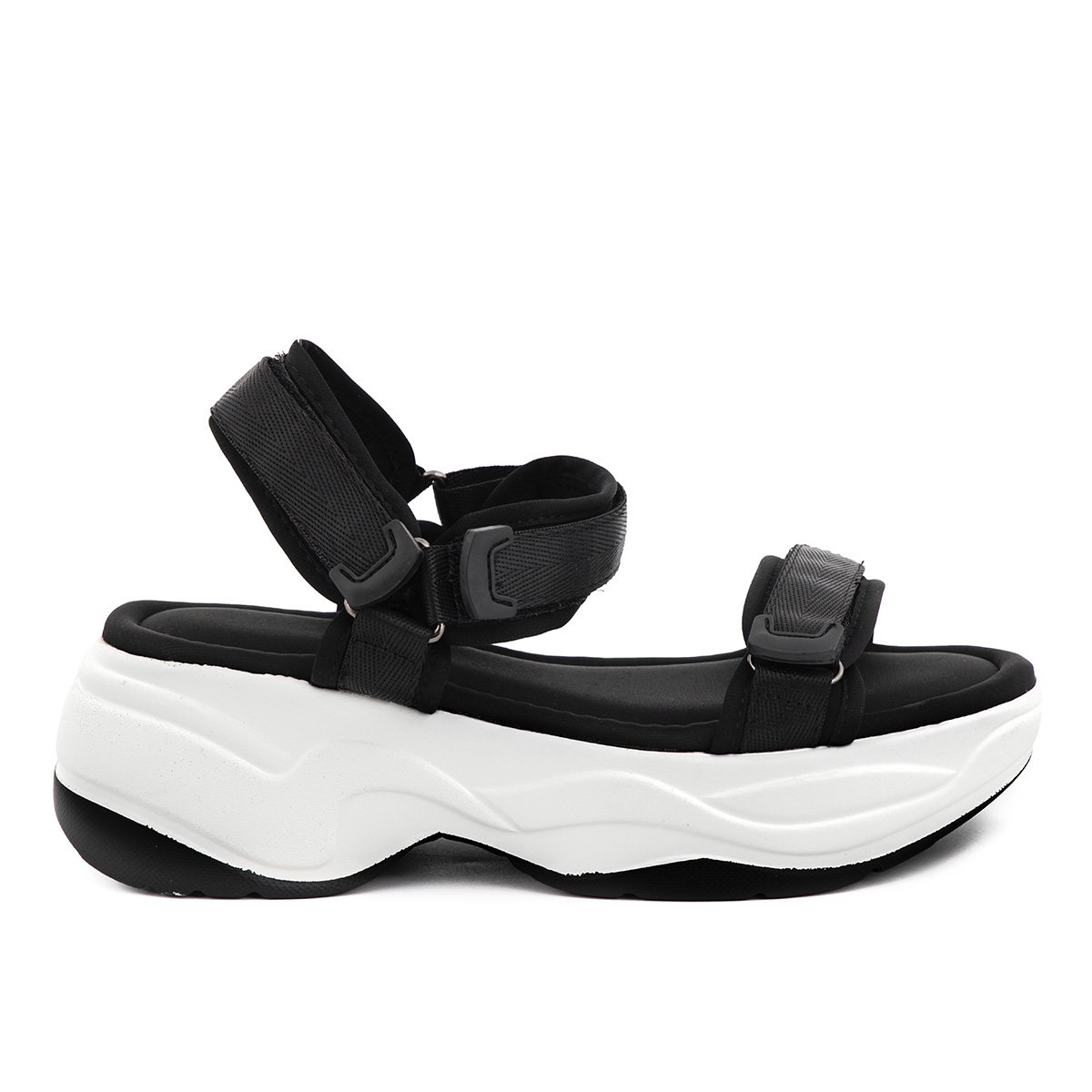 Μαύρα sport sandals με υπερυψωμένη σόλα