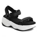 Μαύρα sport sandals με υπερυψωμένη σόλα