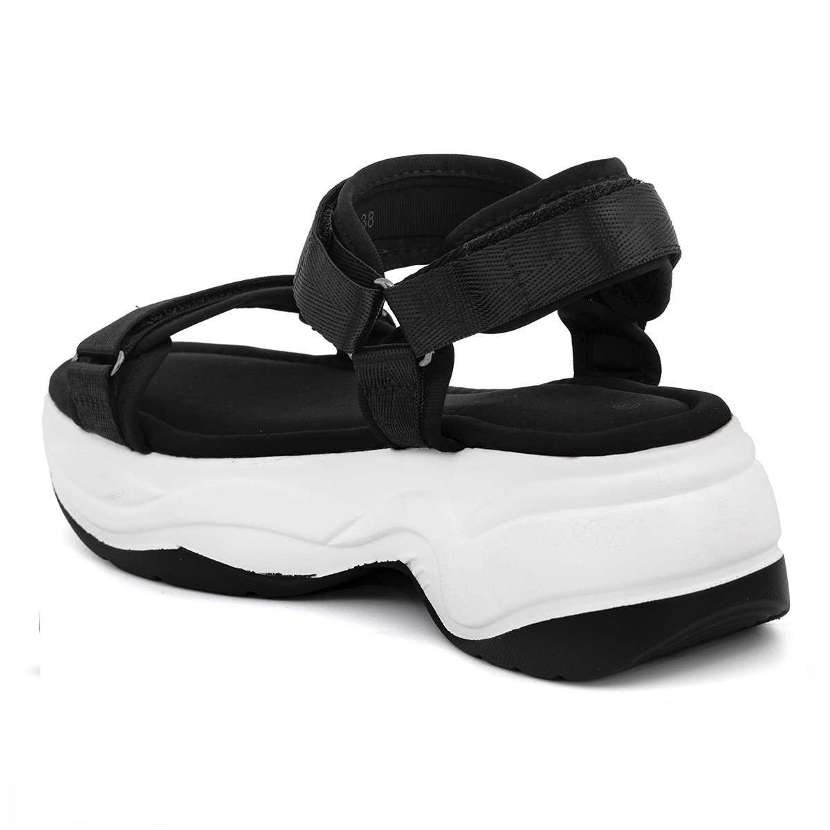 Μαύρα sport sandals με υπερυψωμένη σόλα