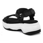 Μαύρα sport sandals με υπερυψωμένη σόλα