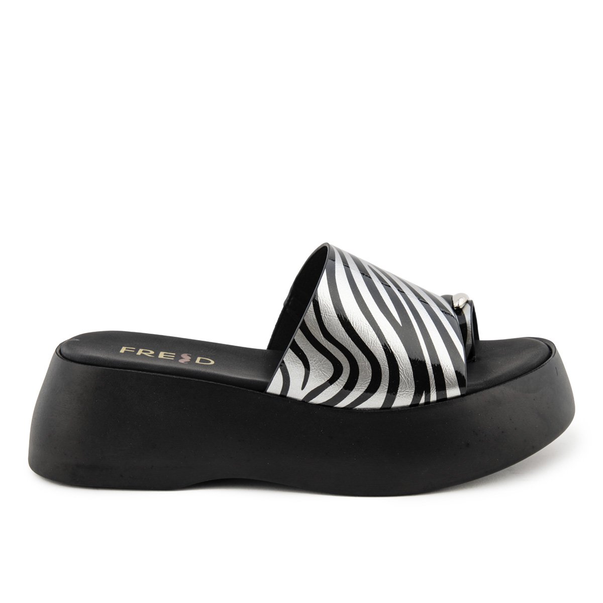 Ασημί πλατφόρμες Fred με εφαρμογή toe ring
