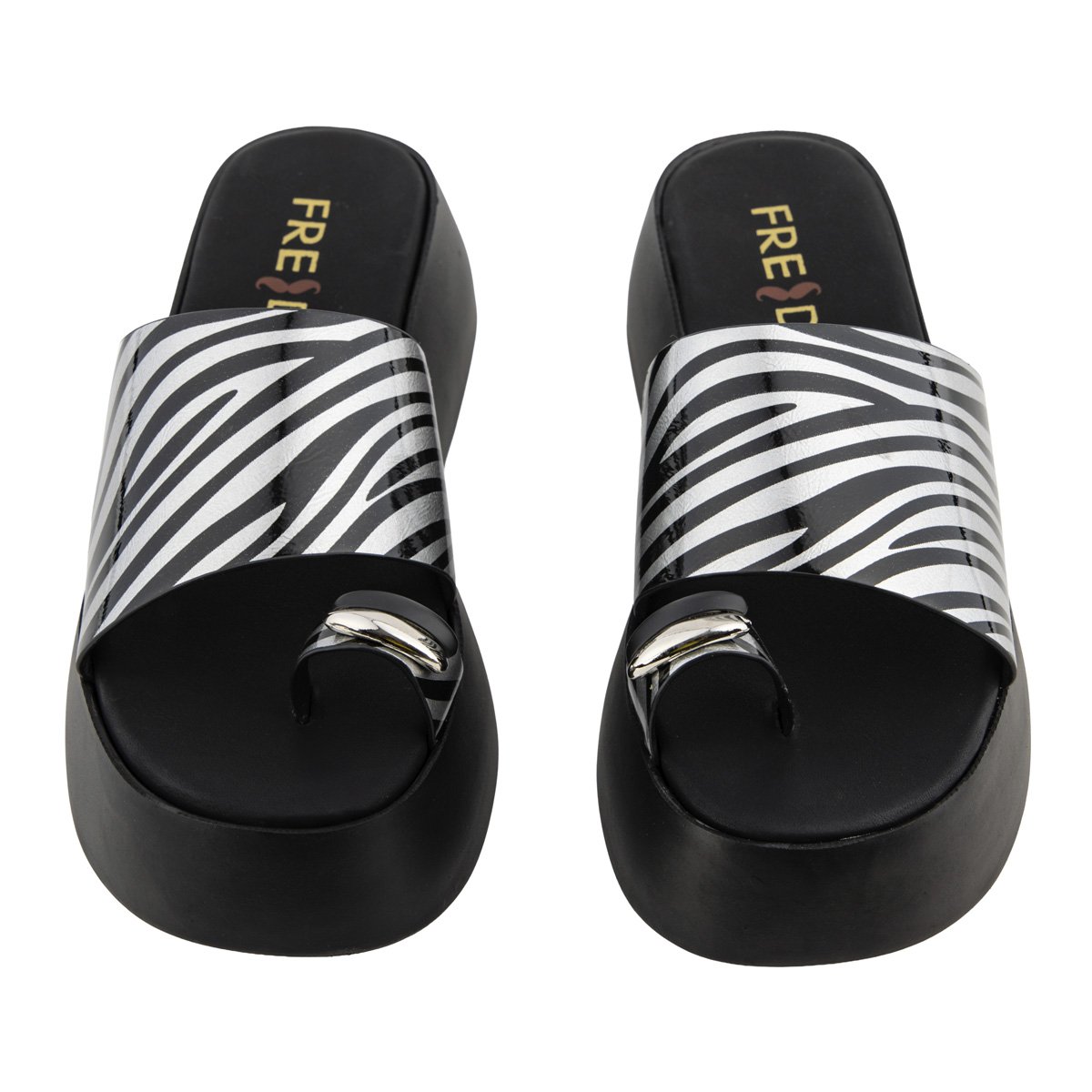 Ασημί πλατφόρμες Fred με εφαρμογή toe ring