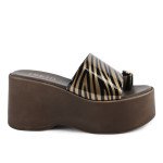 Μπρονζέ ψηλές πλατφόρμες Fred με toe ring