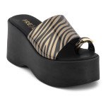 Μπρονζέ ψηλές πλατφόρμες Fred με toe ring