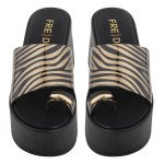 Μπρονζέ ψηλές πλατφόρμες Fred με toe ring