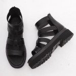 Chunky gladiator σανδάλια, μαύρο