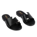 Μαύρο Fred σανδάλι με ιδιαίτερο κόψιμο και toe ring