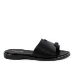 Μαύρο Fred σανδάλι με ιδιαίτερο κόψιμο και toe ring
