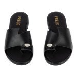 Μαύρο Fred σανδάλι με ιδιαίτερο κόψιμο και toe ring