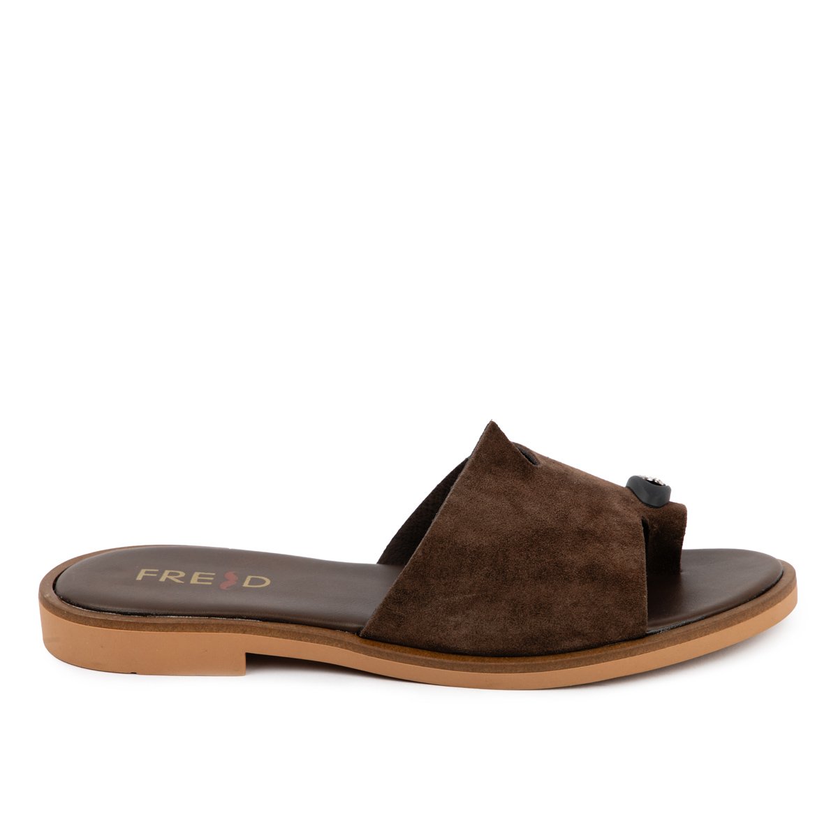 Καφέ Fred σανδάλια με ιδιαίτερο κόψιμο και toe ring