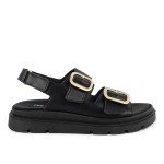 Μαύρα σανδάλια Fred με flatform σόλα και αγκράφες
