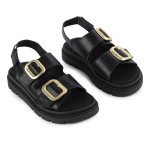Μαύρα σανδάλια Fred με flatform σόλα και αγκράφες