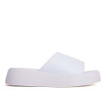 Fred δερμάτινα flatforms με φάσα, λευκό
