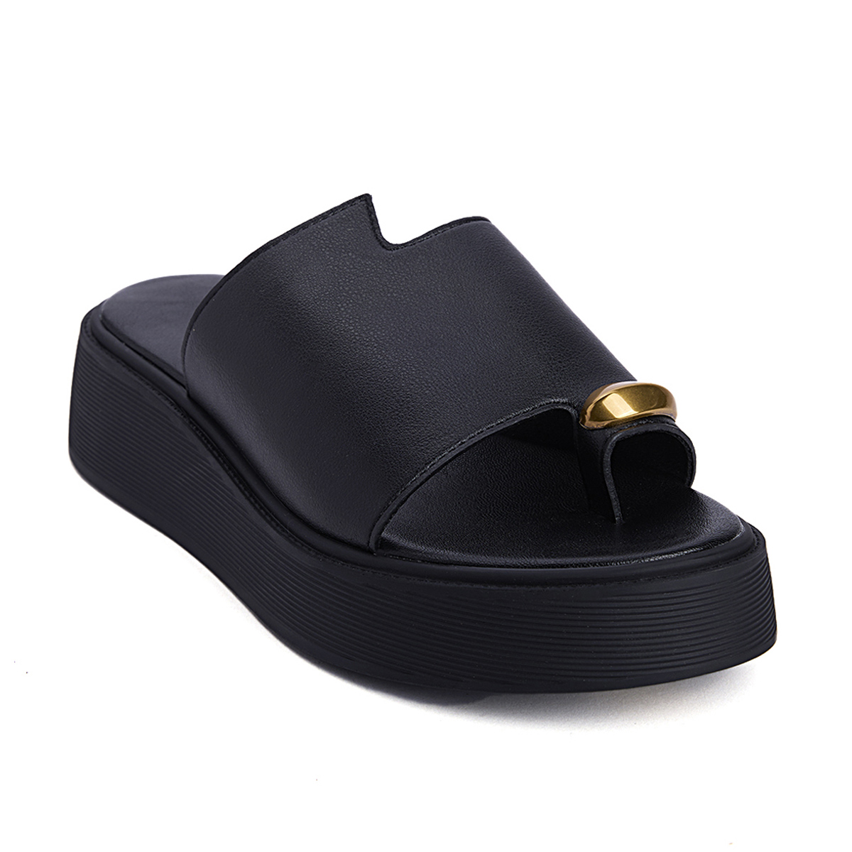 Fred flatforms με εφαρμογή toe ring, μαύρο