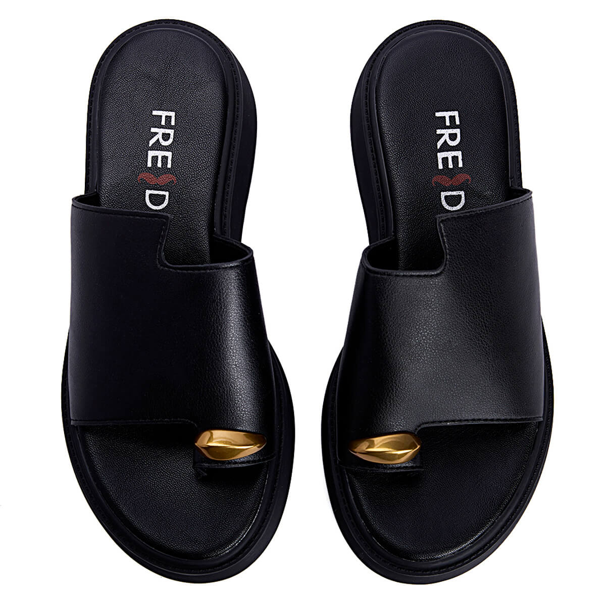 Fred flatforms με εφαρμογή toe ring, μαύρο