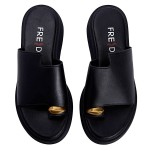 Fred flatforms με εφαρμογή toe ring, μαύρο