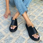 Fred flatforms με εφαρμογή toe ring, μαύρο