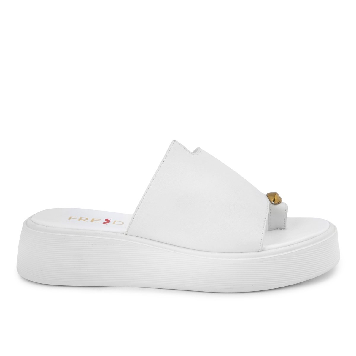 Fred flatforms με εφαρμογή toe ring, λευκό