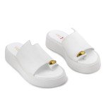 Fred flatforms με εφαρμογή toe ring, λευκό