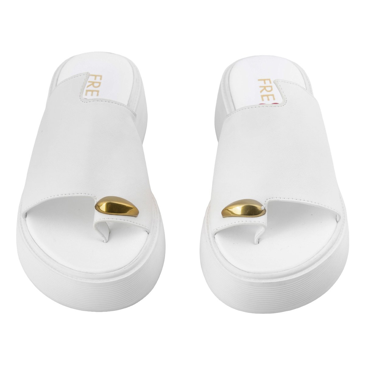 Fred flatforms με εφαρμογή toe ring, λευκό