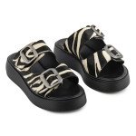 Fred flatforms με διπλή φάσα και ιδιαίτερη υφή, ασπρόμαυρο