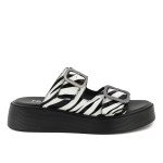 Fred δερμάτινα flatforms με διπλή φάσα, ζεμπρα