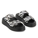 Fred δερμάτινα flatforms με διπλή φάσα, ζεμπρα