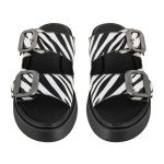 Fred δερμάτινα flatforms με διπλή φάσα, ζεμπρα