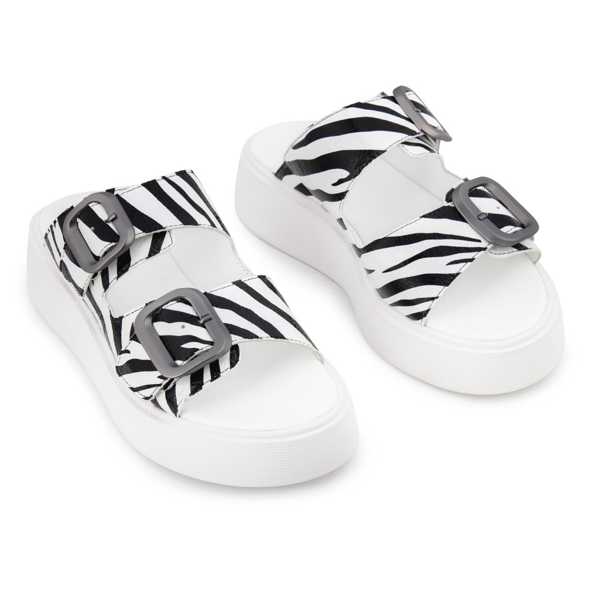 Fred flatforms με διπλή φάσα, ασπρόμαυρο