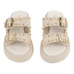 Δερμάτινα Fred flatforms με τρουκς, μπεζ