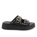 Δερμάτινα Fred flatforms με τρουκς, μαύρο