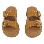 Δερμάτινα Fred flatforms με τρουκς, καραμελ
