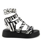 Fred δερμάτινα lace up flatforms, ζεμπρα