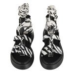 Fred δερμάτινα lace up flatforms, ζεμπρα