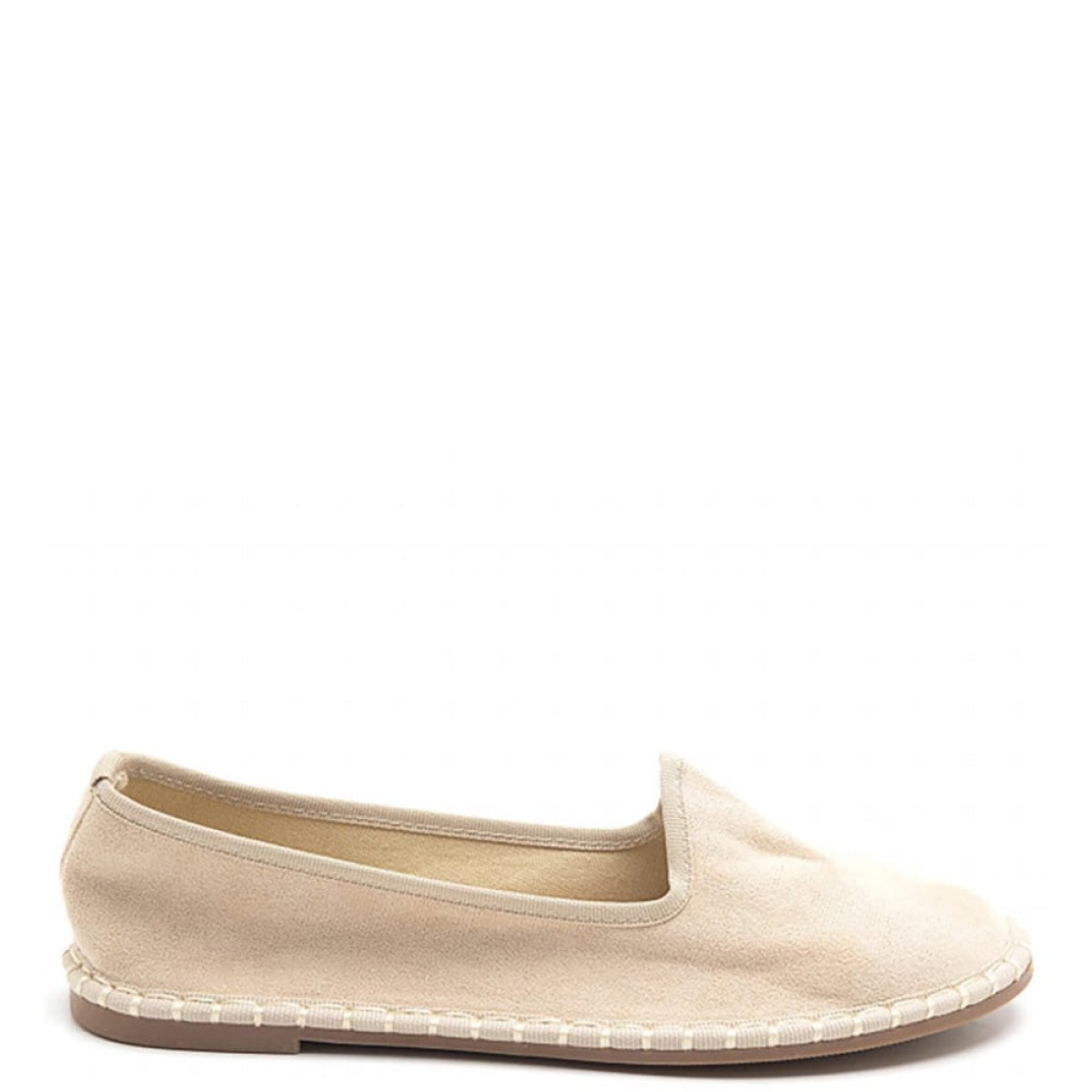 Μπεζ γυναικεία slip on μοκασίνια