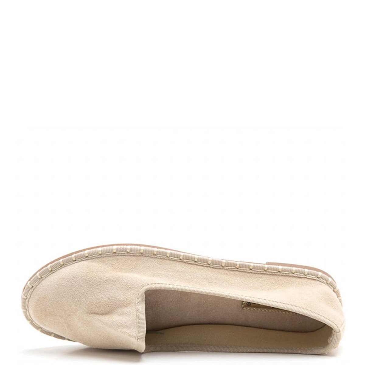 Μπεζ γυναικεία slip on μοκασίνια