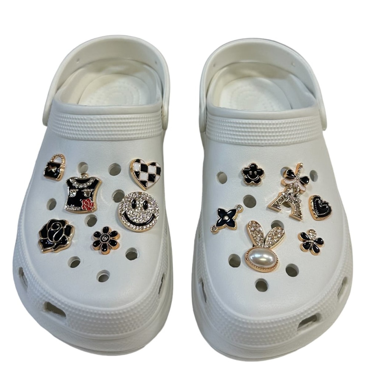 Ακρυλικό διακοσμητικό για crocs Smiley με στρας