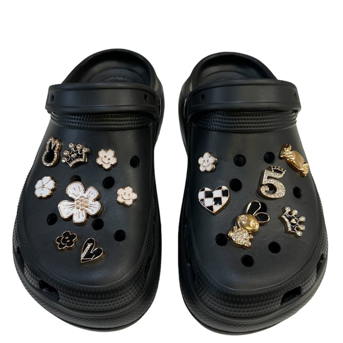 Ακρυλικό διακοσμητικό για crocs Smiley Flower, λευκό