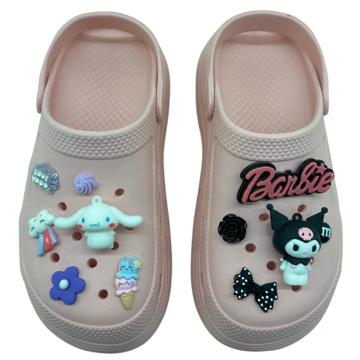 Πακέτο 11τμχ διακοσμητικών για crocs, Kuromi-Barbie