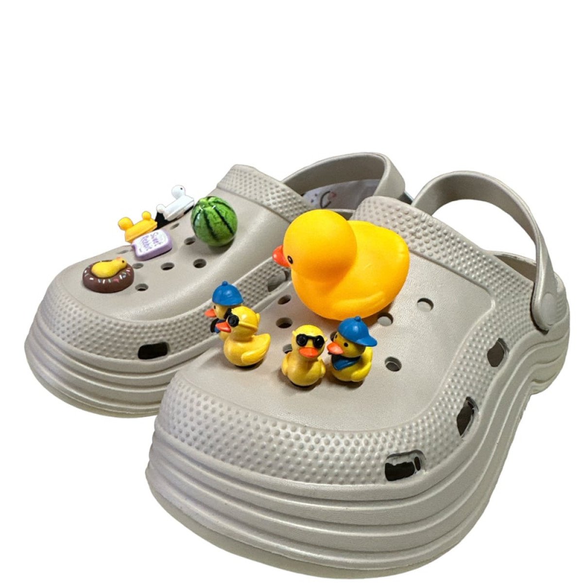 Πακέτο 10τμχ διακοσμητικών για crocs, Ducks