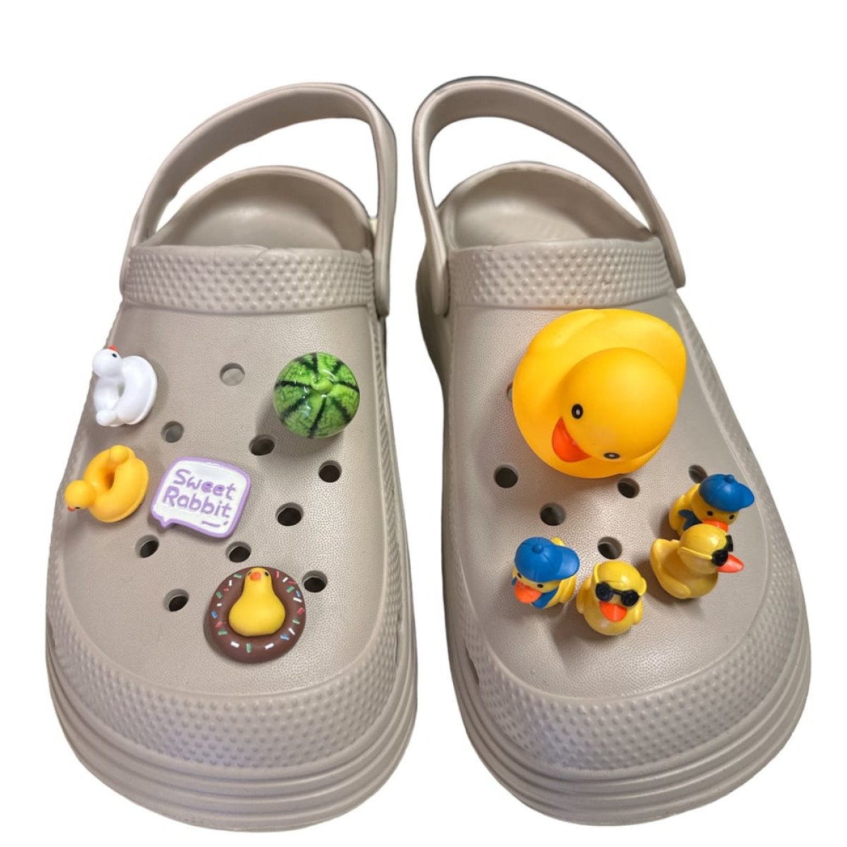 Πακέτο 10τμχ διακοσμητικών για crocs, Ducks