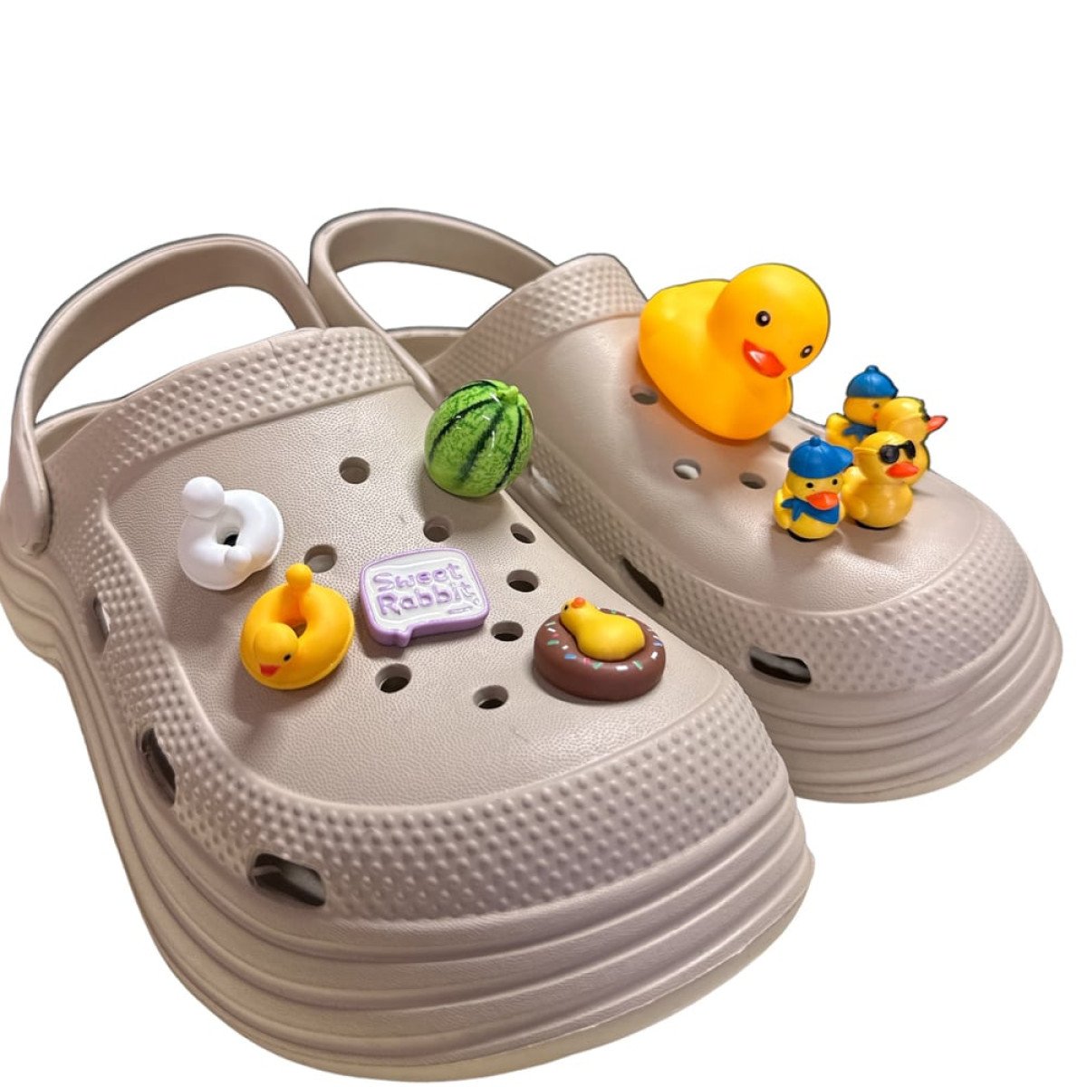 Πακέτο 10τμχ διακοσμητικών για crocs, Ducks
